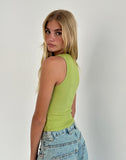 Image of Roxe Ribbed Vest Top in Leaf Green