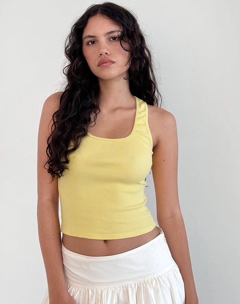 image of Roxe Ribbed Vest Top in Lemonade