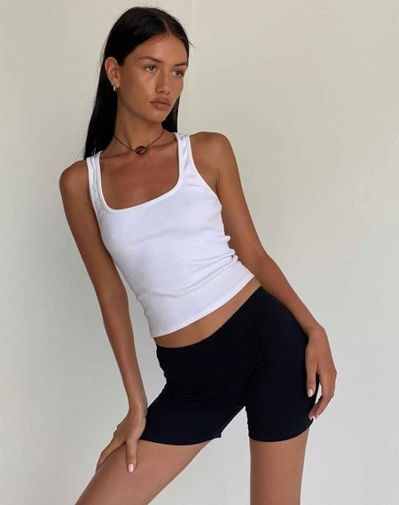 Tuka Lace Cropped Capri Shorts in Black