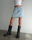 Image of Mini A-Line Skirt in Denim Blue Bleach