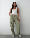 Image of Sakaria Wide Leg Trouser in Tailoring Stone Sage