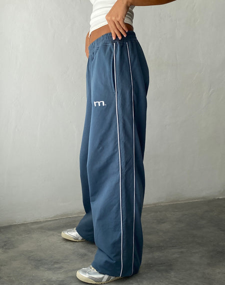 Loose Jogger in Lunar Rock with Ocean Storm Bow Embroidery