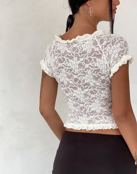 Image of Rufte Top in Lace Ivory