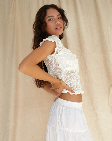 Image of Rufte Top in Lace Ivory