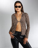 Image of MOTEL X IRIS Ruix Top in Chain Tangle Dark Brown