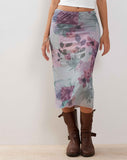 Image of Rujha Midi Skirt in Abstract Scrapbook