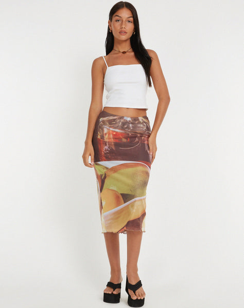 image of Rujha Midi Skirt in Fruit Photoprint