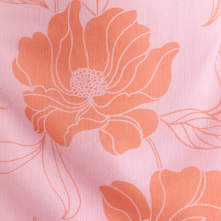 Rujira Cowl Midi Dress in Floral Pink Orange