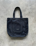 Image of Ruka Tote Bag in Denim Indigo with White Motel Embroidery