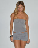 Image of Amane Foldover Short in Rayon Jersey Grey