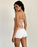 Image of Rumaysa Cami Top in Chic Petal Pink Lace