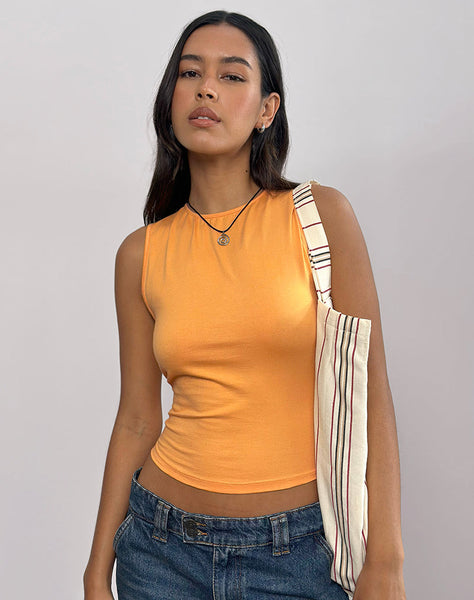 Image of Runaba Backless Tank Top in Faded Orange