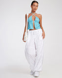 image of Runita Crop Top in Drape Sequin Blue