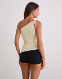 Image of Rusana Top in Sheer Diagonal Knit Buttercream