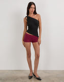 Image of Rusana Top in Sheer Diagonal Knit Black