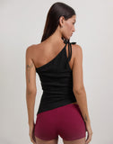 Image of Rusana Top in Sheer Diagonal Knit Black
