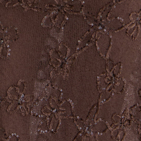 Alphia Sequin Sheer Knit Skirt in Dark Brown