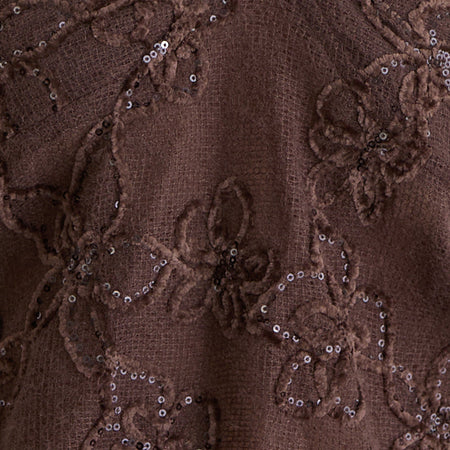 Ruwi Sequin Knit Halter Top in Dark Brown