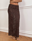 Image of Alphia Sequin Knit Skirt in Dark Brown