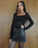 Image of Rwila Mini Skirt in PU Black