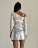 Image of Rwila Skirt in Metallic PU Silver