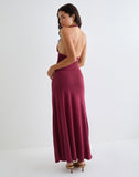 Image of Ryoko Maxi Dress in Cupro Burgundy