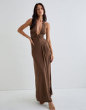Image of Ryoko Maxi Dress in Cupro Dark Brown