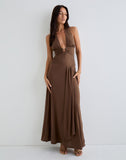 Image of Ryoko Maxi Dress in Cupro Dark Brown