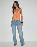 Image of Ryoma Halterneck Top in Sequin Knit Orange