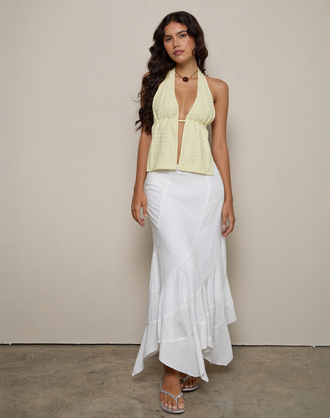 Image of Ryoma Top in Broderie Flower Lace Lemon