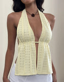 Image of Ryoma Top in Broderie Flower Lace Lemon