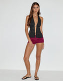 Image of Ryoma Halterneck Top in Flower Broderie Black