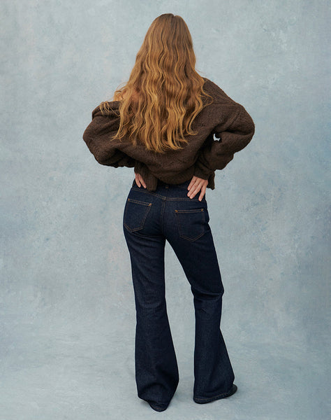 Image of Rigid Low Rise Flare Jeans In Indigo