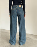 Image of Roomy Extra Wide Jeans in Brown Blue Acid