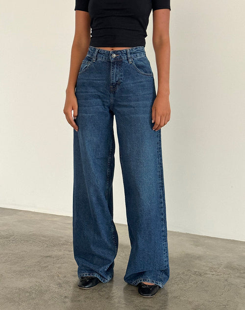 Image of Roomy Extra Wide Jeans in Mid Blue Used