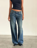 Image of Roomy Extra Wide Low Rise Jeans in Bright Blue