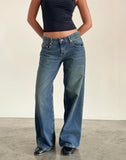 Image of Roomy Extra Wide Low Rise Jeans in Bright Blue