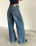 Image of Roomy Extra Wide Low Rise Jeans in Bright Blue