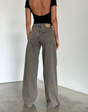 Image of Roomy Extra Wide Low Rise Jeans in Earthy Blue