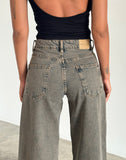 Image of Roomy Extra Wide Low Rise Jeans in Earthy Blue