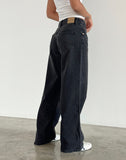 Image of Roomy Extra Wide Low Rise Jeans in Washed Black