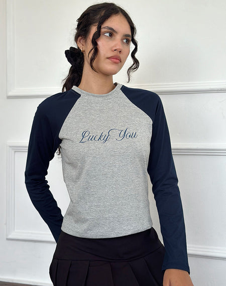 Toria Sweatshirt in Grey Marl with I Love WFH Graphic