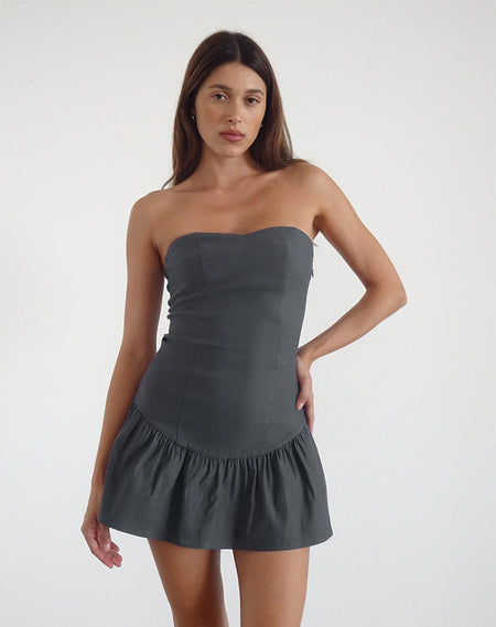 Yasmin Bandeau Mini Dress in Slinky Lilac