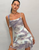 Image of Sabit Mesh Mini Dress in Printed Pearly Shell