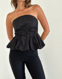 Image of Sabita Puffball Bandeau Top in Black