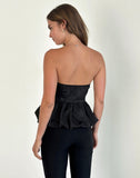 Image of Sabita Puffball Bandeau Top in Black