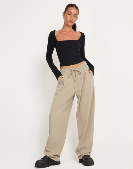 Jacie Jersey Flare Trouser in Black