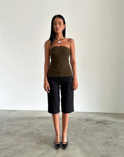 Image of Sadi Tube Top in Textured Chocolate