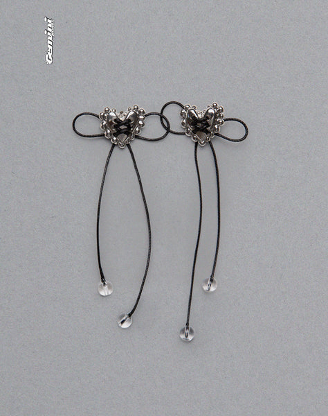 Image of Sadie Bow Earrings in Silver