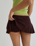 Image of Saeko Micro Skort in Bitter Chocolate